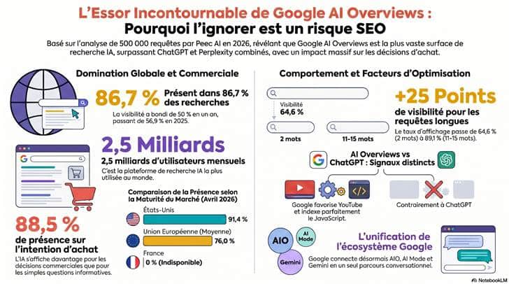 Peak Ace - infographie pourquoi ignorer Google AI Overviews est un véritable risque SEO